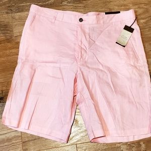 Tasso Elba Men's Linen Shorts Pink Size 36